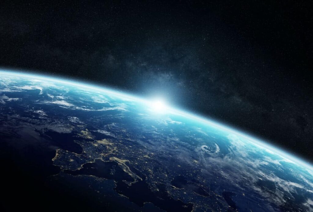 The earth from this view makes us feel small. It makes us ponder questions about life, like how we got here.
