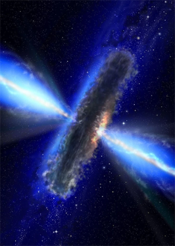 A galaxy is born. This is a small illustration of what the Big Bang might have been like. It's a cosmic spectacle that causes us to ask questions about life.